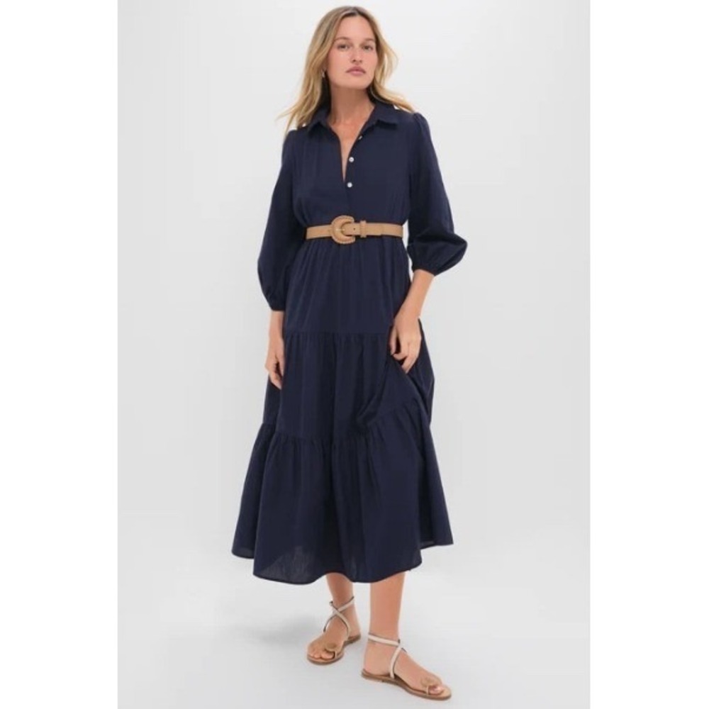 Tuckernuck x Pomander Place | Navy Cotton Mabel Tiered Maxi Dress XXL Classic